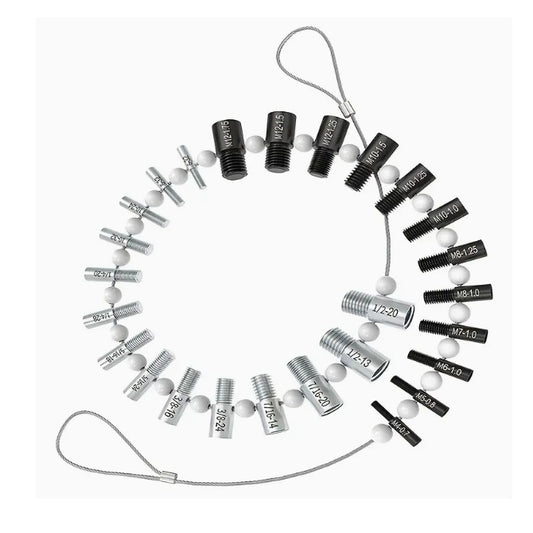 Thread Gauge Tools -  Thread Checking Set 26 Male and Female Threads - Imperial and Metric - 6-32, 8-32, 10-24, 10-32, 1/4-20, 1/4-28, 5/16-18, 5/16-24, 3/8-16, 3/8-24, 7/16-14, 7/16-20