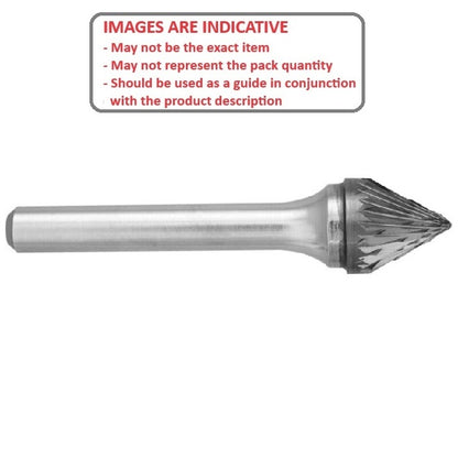 1233345 | GAR68070RS (Each) --- Rotary Files Tools - Type Taper Shape - 90 deg - 25.4 Standard Cut - Carbon Steel File