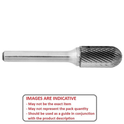 1232148 | GAR74042RS (Each) --- Rotary Files Tools - Type Cylindrical - Radius End 2.381 - 11.113 Double Cut - Carbon Steel File