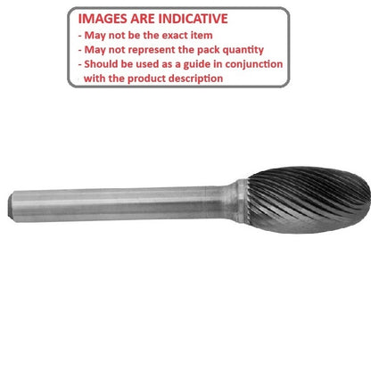 1232565 | GAR63012RS (Each) --- Rotary Files Tools - Type Egg Shape 6.35 - 9.525 Double Cut - Carbon Steel File
