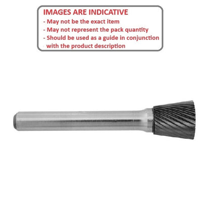 1232560 | GAR73092RS (Each) --- Rotary Files Tools - Type Inverted Cone - 10 deg - 6.35 - 6.35 Double Cut - Carbon Steel File