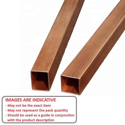 1047697 | 4T-0032-0025-0300-COP (Each) --- Square Tube - 3.18x2.46x300 mm - Copper