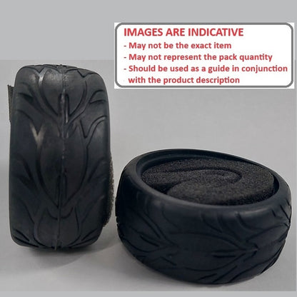1233842 | TY-XR-063-26-FL (Per Card) --- RC Car Tyres Hobby - Type Flame Pattern 63x26 mm Tenth Scale - Natural Rubber Tyre