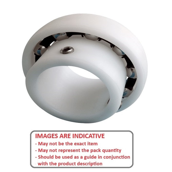 1145127 | P-UC206-20-AS6 (Each) --- Spherical OD Bearings - 31.75x62x38.1 mm Suits Plastic Housings - Acetal with Stainless 316 Balls Bearing
