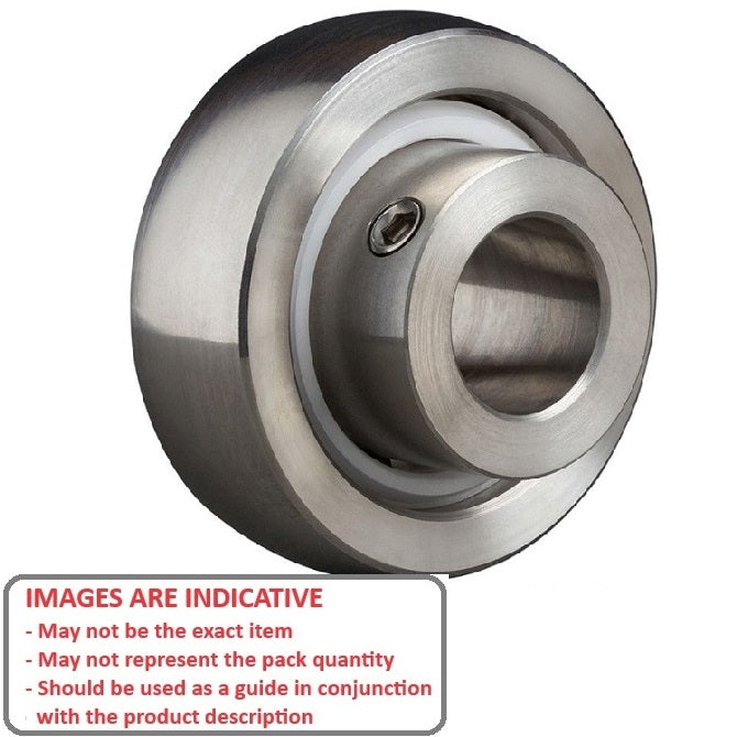 1102985 | S6-UC204-8 (Each) --- Spherical OD Bearings - 12.7x47x15 mm Suits Plastic Housings - Stainless Steel 316 Similar to A4, 18-10 Bearing
