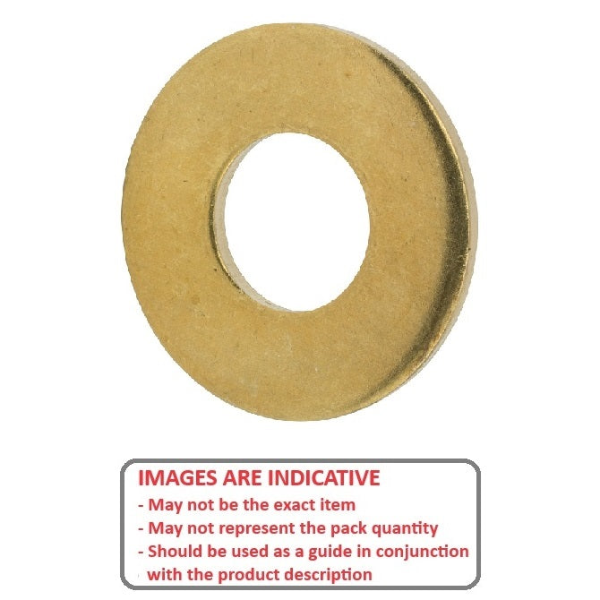 1072244 | W0064-FP-010-0081-BR (PK-10) --- Flat Washers - 6.35x15.88x0.91 mm Commercial - Brass Washer