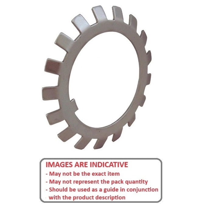 1134050 | WLB025-042-12-ST (PK-50) --- Lock Washers - 25x42 mm - 13 Nr. Tabbed - Carbon Spring Steel Washer