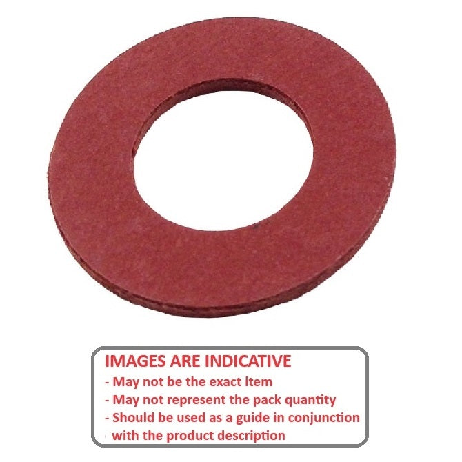 1072100 | W0064-F-016-008-FBR-R (PK-100) --- Flat Washers - 6.35x15.88x0.79 mm Commercial - Fibre - Red Washer