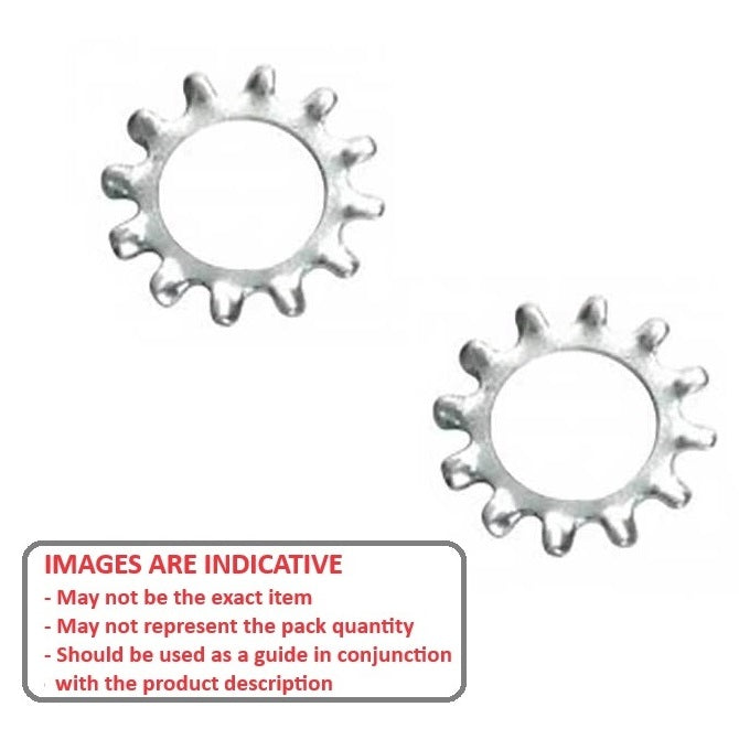 1056591 | W0048-LE-010-006-CZ (PK-100) --- Lock Washers - 4.76x10.4x0.6 mm External Tooth Washer