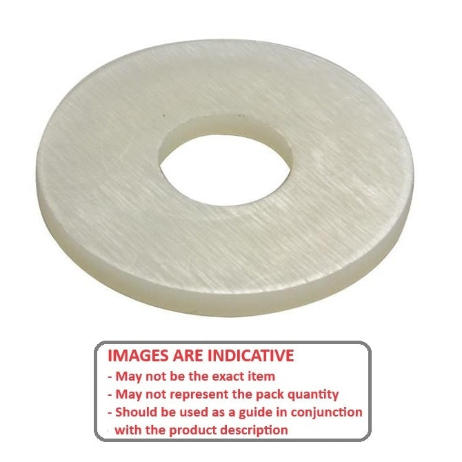 1065176 | W0060-F-010-010-NY (PK-20) --- Through Bore Round Spacers - 6x10x1 mm - Nylon Polyamide 6/6 Spacer