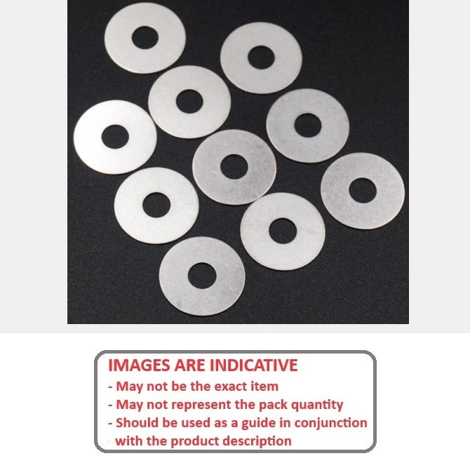 1077206 | W0064-FP-010-0076-PT (Pack of 10)  --- Flat Washers - 6.35x9.53x0.76 mm Commercial - PTFE Plastic Washer