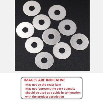 1077181 | W0064-FP-010-0025-PT (Pack of 25)  --- Flat Washers - 6.35x9.53x0.25 mm Commercial - PTFE Plastic Washer