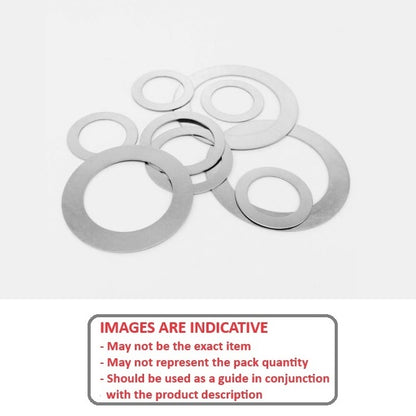 1089889 | W0087-FP-021-0008-S4 (Pack of 10)  --- Flat Washers - 8.732x20.638x0.076 mm Precision Shim - Stainless Steel 18-8 Similar to A2, 303, 304 Washer