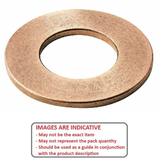 1142946 | W0254-F-044-016-SB (Each) --- Flat Washers - 25.4x44.45x1.59 mm Precision Ground Sintered Bronze - Sintered Bronze, Self Lubricating Washer