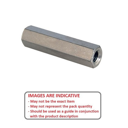 1044463 | SHX-T-030M-015-005-MZ (PK-5) --- Threaded Spacers - M3 - 3x0.5mm - 15x5 mm Hex - Steel - Mild S300 Pb Zinc Plated Spacer