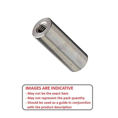 1054256 | SRD-T-0417C-10-019-B (Each) --- Threaded Spacers - 8-32 UNC - 4.17mm - 9.525x19.05 mm Round - Brass Spacer