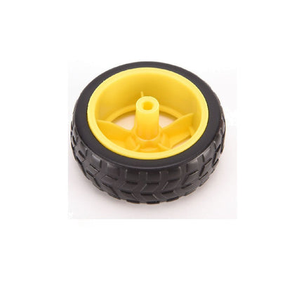 1174229 | WH-066-30-50-G (PK-2) --- Wheels for General use Hobby - 66 5.0mm Diameter with Two Flats 3.18 mm - 26.8mm Rim and Tyre - 30mm Overall with Hub - - Plastic Wheel