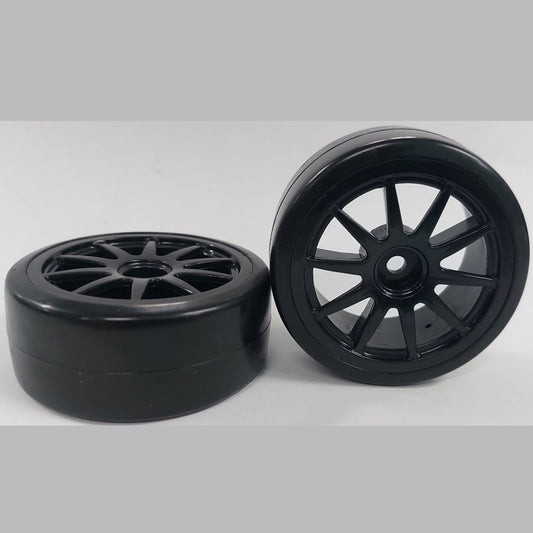 RC Car Wheels Hobby - Rim Colour Black 10 Spoke - Black - Plastic