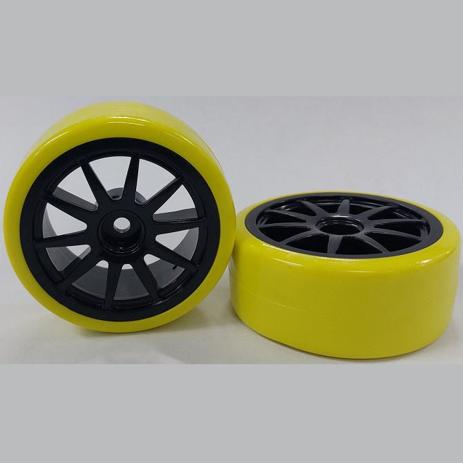 1038296 | WH-XD-063-26-BK-10-Y (PK-2) --- RC Car Wheels Hobby - Rim Colour Black 10 Spoke - Yellow Tenth Scale - Plastic Wheel