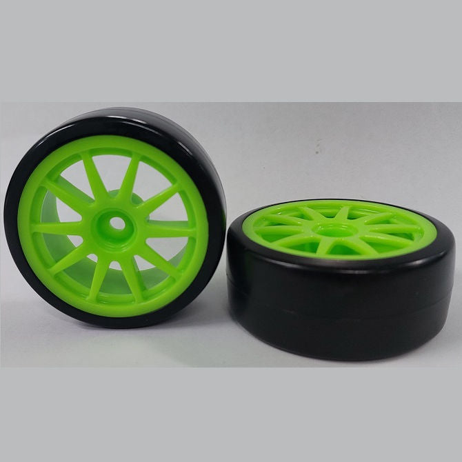 1083631 | WH-XD-063-26-G-10-BK (PK-2) --- RC Car Wheels Hobby - Rim Colour Green 10 Spoke - Black Tenth Scale - Plastic Wheel