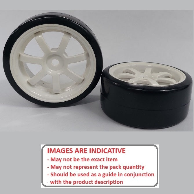 1138878 | WH-XD-063-26-W-7-BK (PK-4) --- RC Car Wheels Hobby - Rim Colour White 7 Spoke - Black Tenth Scale - Plastic Wheel