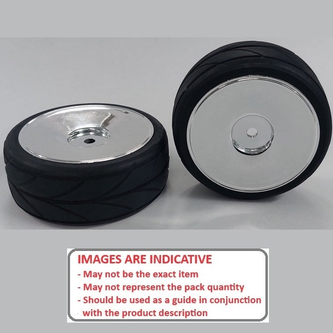 1050260 | WH-XR-063-26-A-BS-SOL (Per Card) --- RC Car Wheels Hobby - Rim Colour Bright Silver Solid - Black Tenth Scale - Plastic Wheel