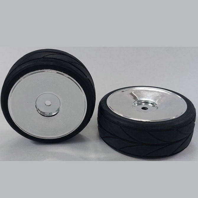 1050260 | WH-XR-063-26-A-BS-SOL (Per Card) --- RC Car Wheels Hobby - Rim Colour Bright Silver Solid - Black Tenth Scale - Plastic Wheel
