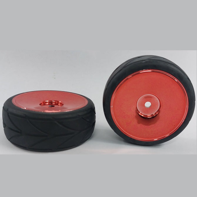 RC Car Wheels Hobby - Rim Colour Chrome Red Solid - Black - Plastic
