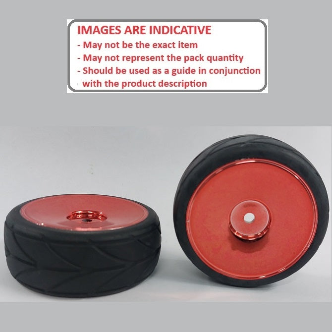 1059200 | WH-XR-063-26-CR-SOL (Per Card) --- RC Car Wheels Hobby - Rim Colour Chrome Red Solid - Black Tenth Scale - Plastic Wheel