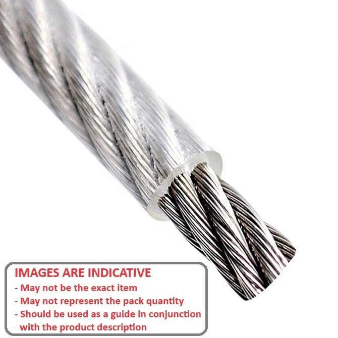1002849 | CBLC-094-304-NY-77 (PK-5) --- Cable Cable and Accessories - 0.94x0.813 mm - 54.4 kg Miniature - Clear Nylon over 304 Stainless