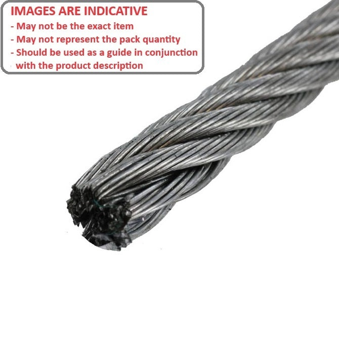 1039868 | CBLU-238-304-719 (PK-10) --- Cable Cable and Accessories - 2.38x2.381 mm - 417.3 kg Miniature - Stainless Steel 304 Similar to A2, 18-8 HRB80