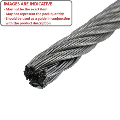1039868 | CBLU-238-304-719 (PK-10) --- Cable Cable and Accessories - 2.38x2.381 mm - 417.3 kg Miniature - Stainless Steel 304 Similar to A2, 18-8 HRB80